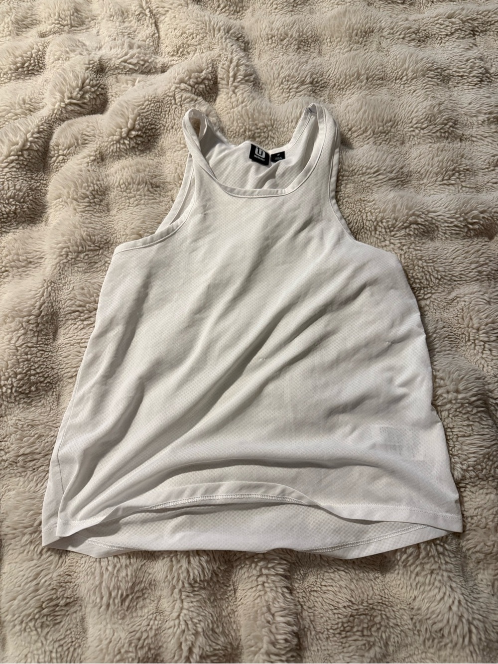 Open-Back White Athletic Tank Top